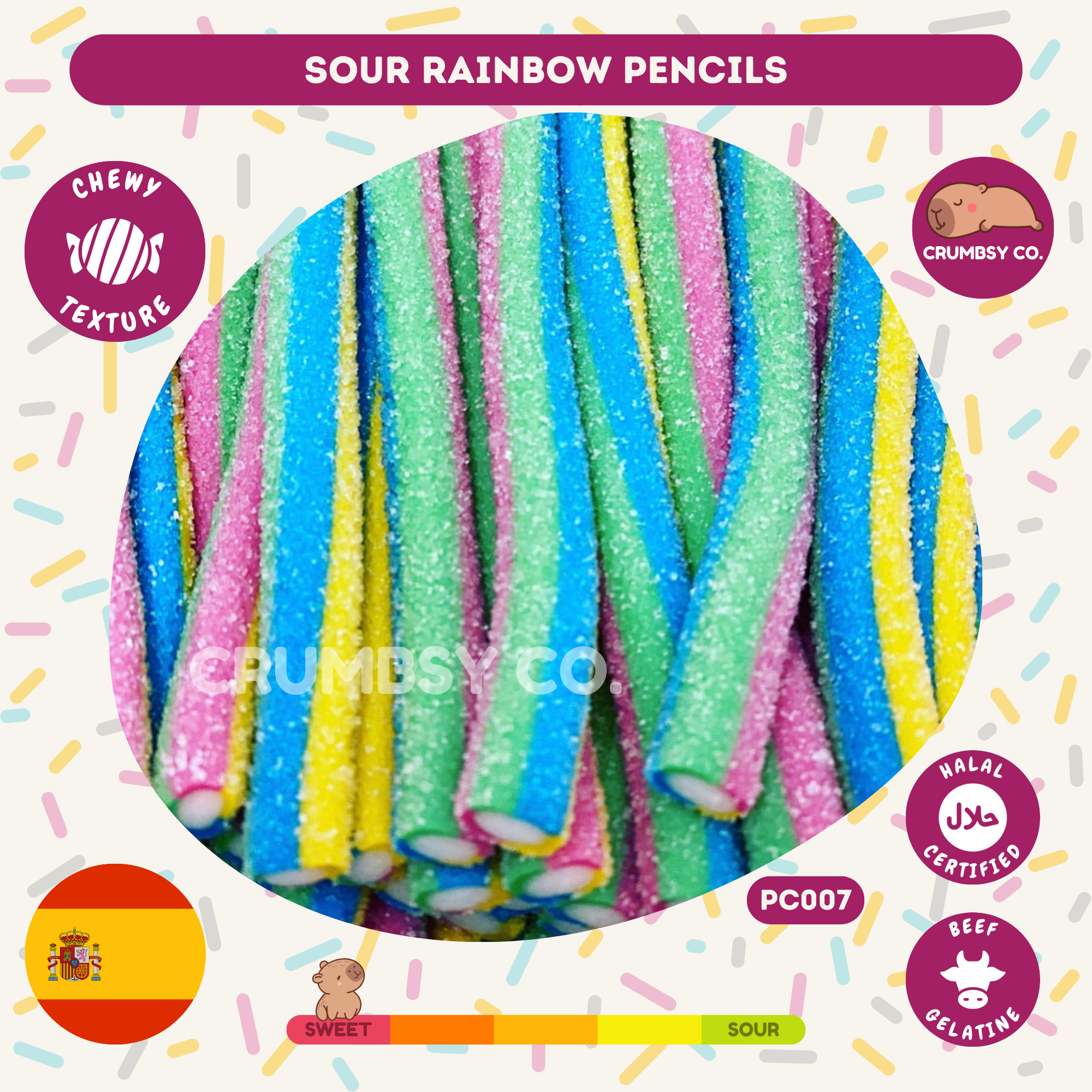 Sour Rainbow Pencils