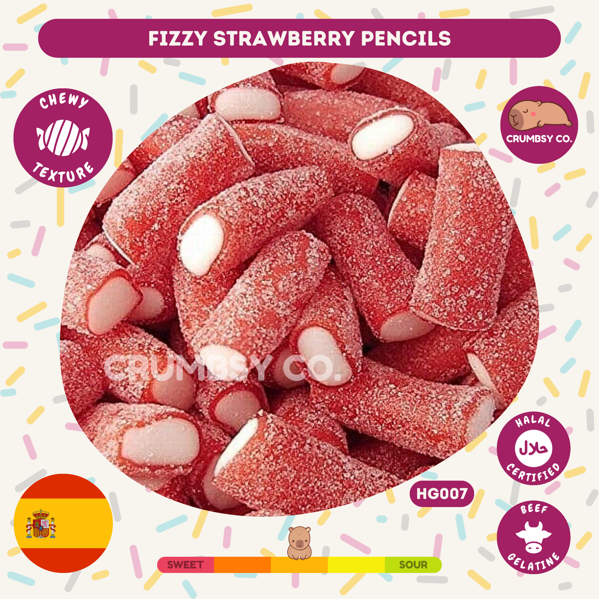 Fizzy Strawberry Pencils