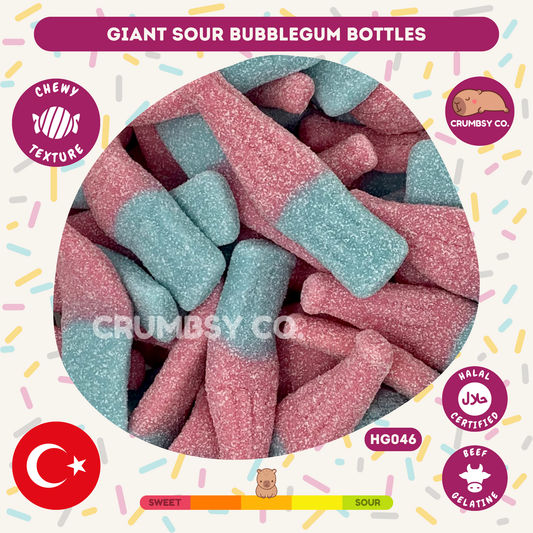 Giant Sour Bubblegum Bottles
