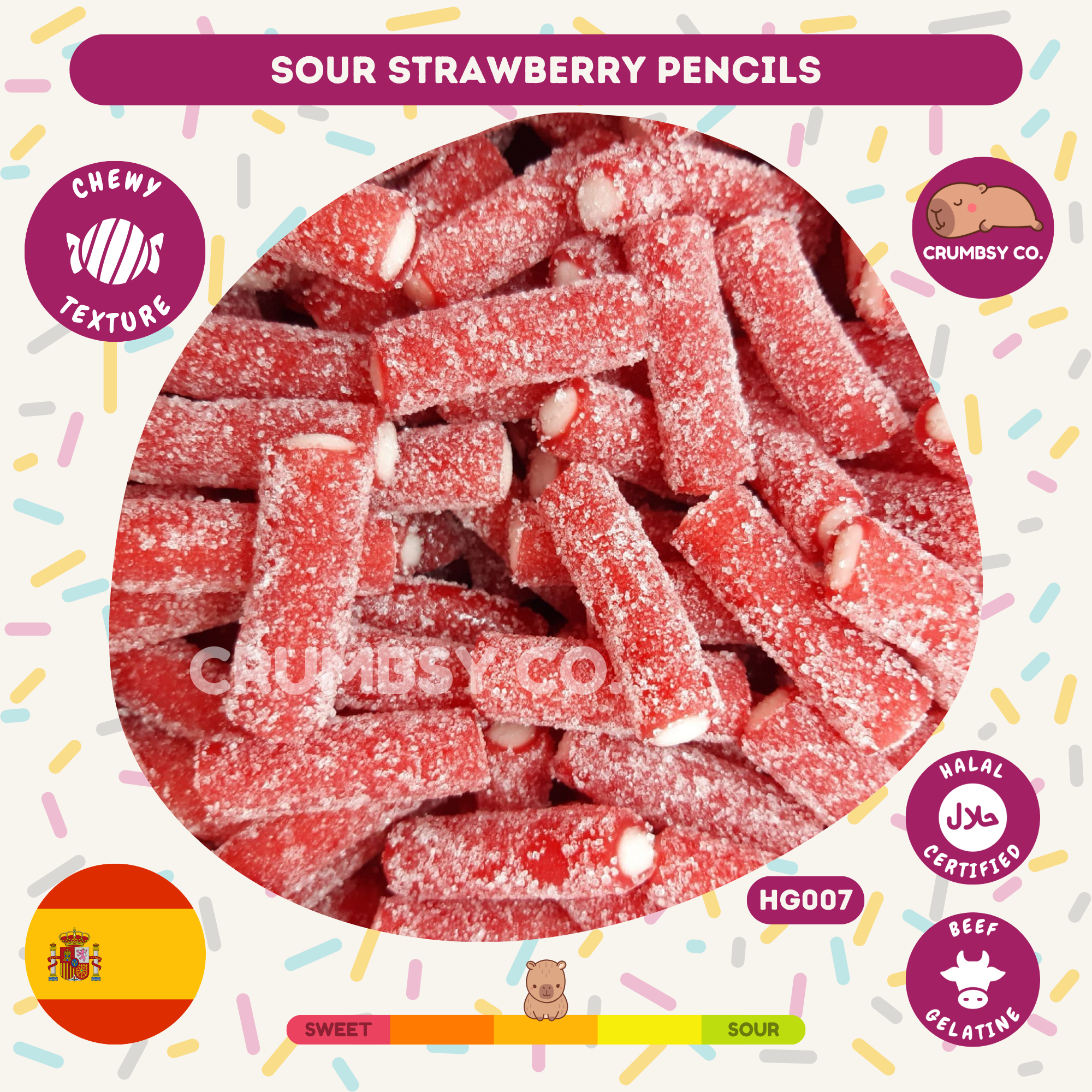 Fizzy Strawberry Pencils