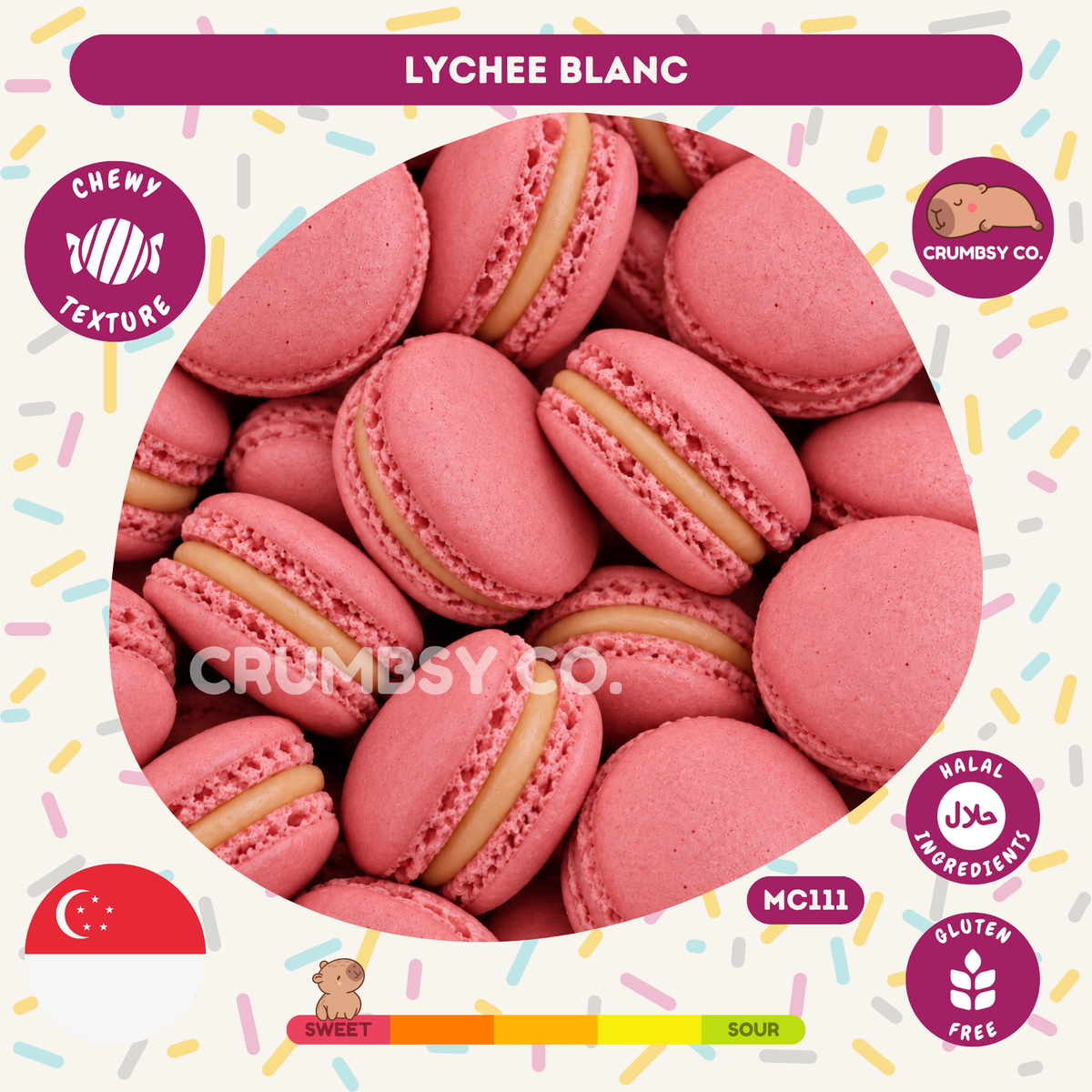 Lychee Blanc Macarons