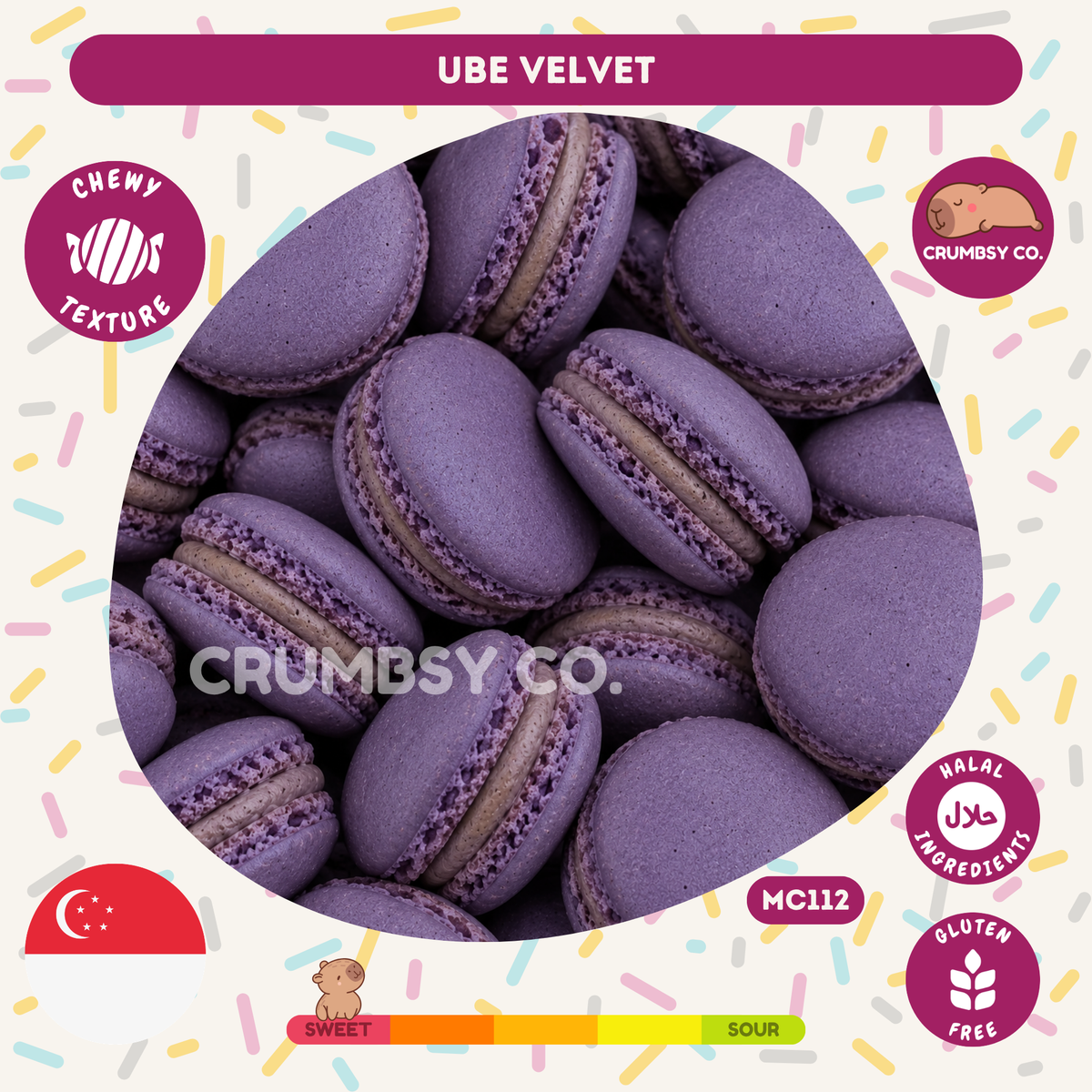 Ube Velvet Macarons