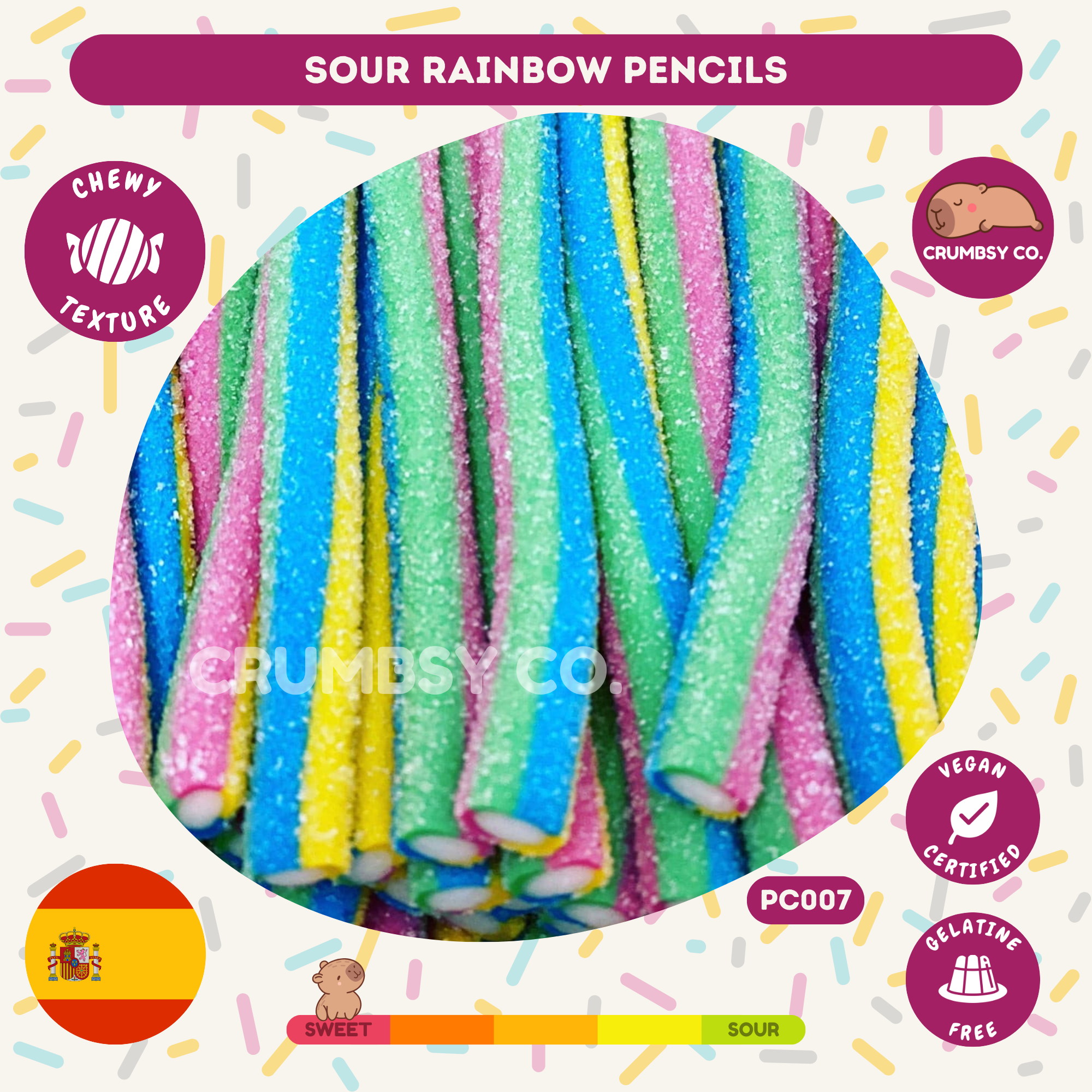 Sour Rainbow Pencils