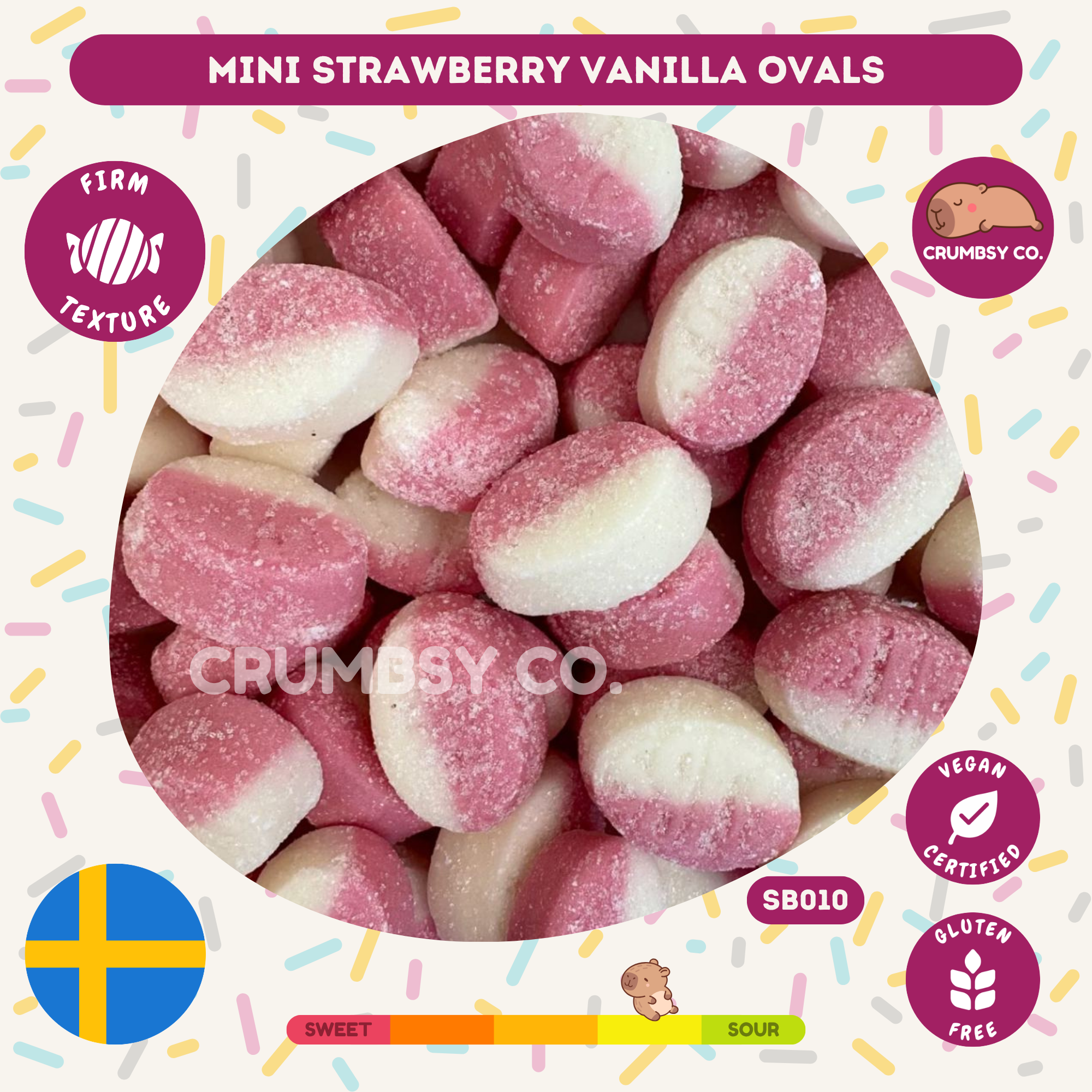 Mini Strawberry Vanilla Ovals