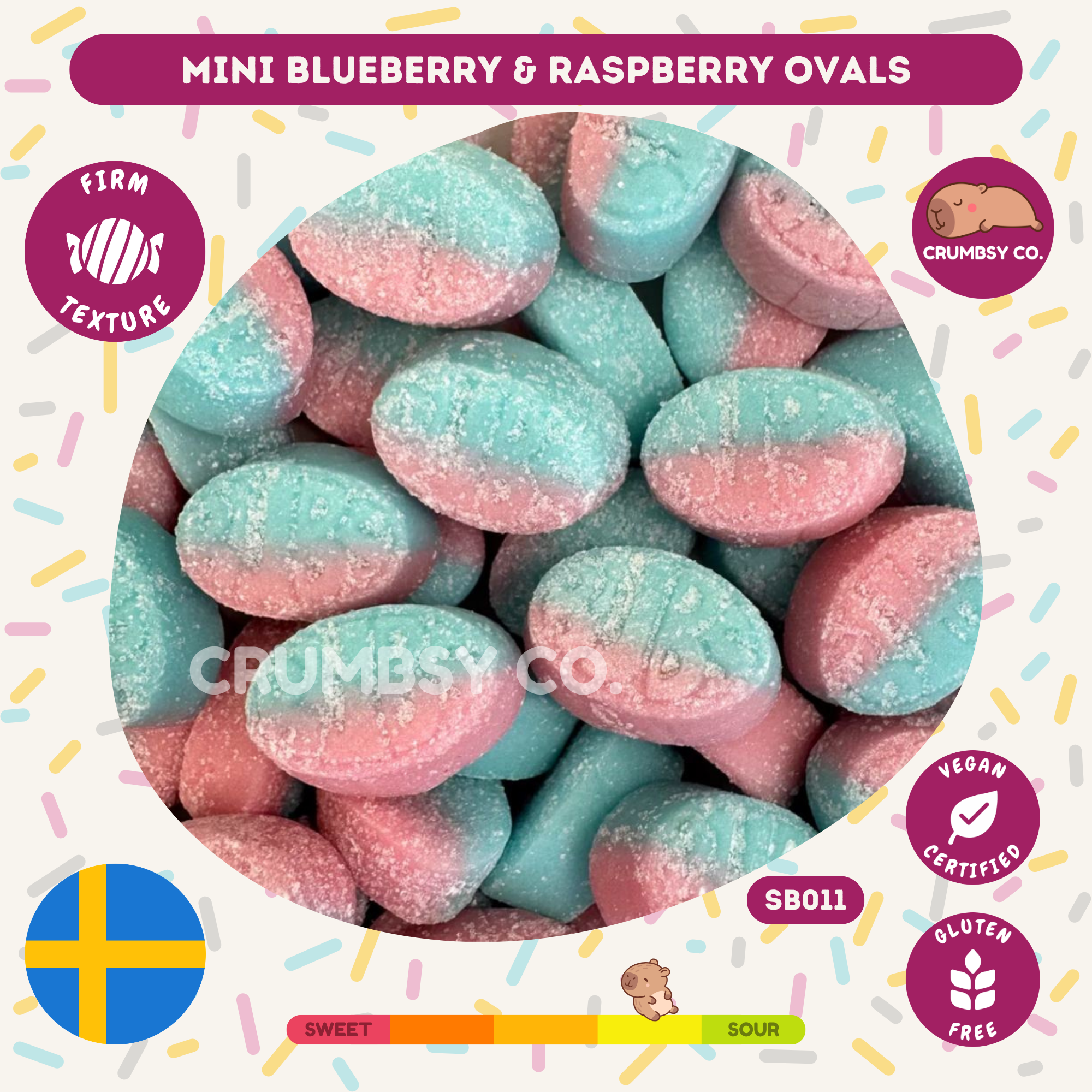 Mini Blueberry & Raspberry Ovals