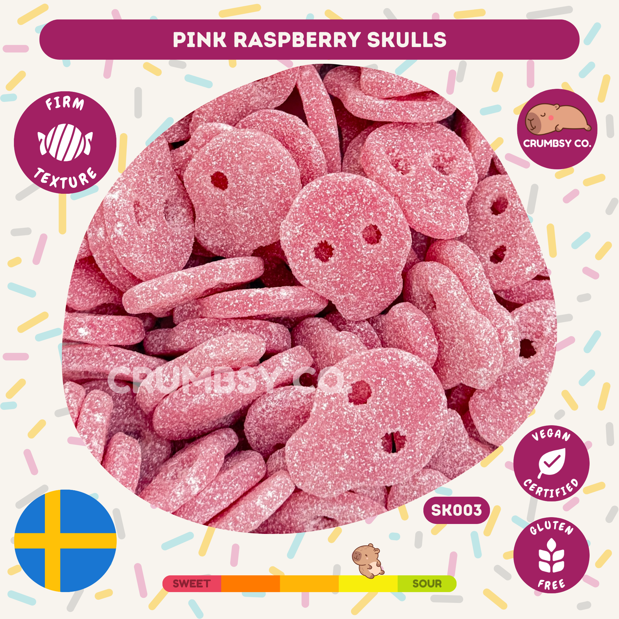 Pink Raspberry Skulls